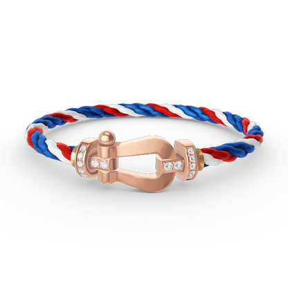 [⭐Aura ]FORCE LARGE HORSESHOE HALF DIAMOND BRACELET ROSE GOLD