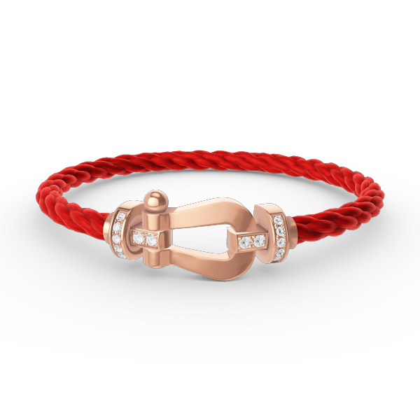 [⭐Aura ]FORCE LARGE HORSESHOE HALF DIAMOND BRACELET ROSE GOLD