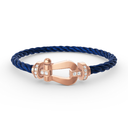 [⭐Aura ]FORCE LARGE HORSESHOE HALF DIAMOND BRACELET ROSE GOLD