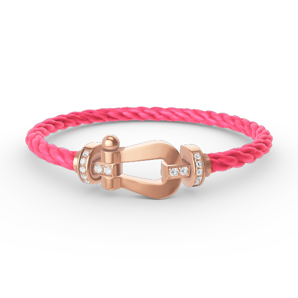 Aura FORCE LARGE HORSESHOE HALF DIAMOND BRACELET ROSE GOLD