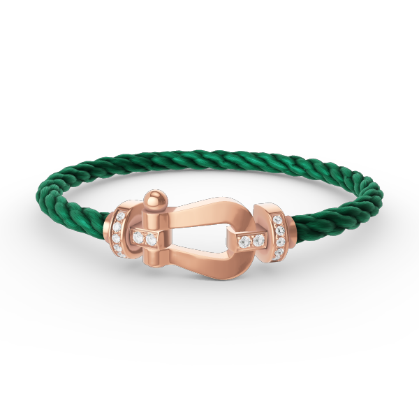 Aura FORCE LARGE HORSESHOE HALF DIAMOND BRACELET ROSE GOLD