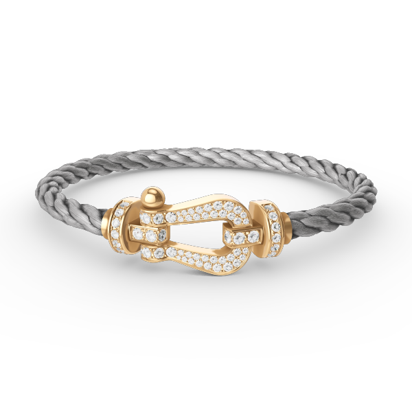 Aura FORCE Großes Hufeisen Armband mit vollem Diamantenbesatz GOLD