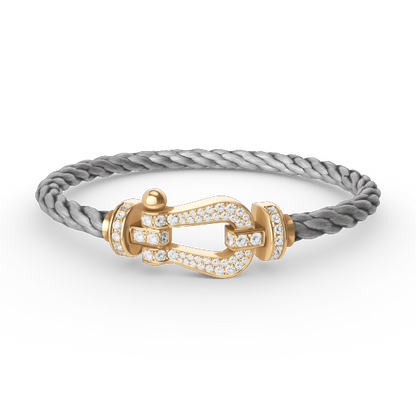 [⭐Aura ]FORCE LARGE HORSESHOE FULL DIAMOND BRACELET GOLD