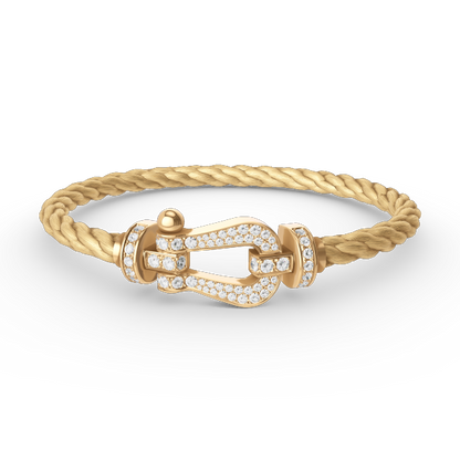 [⭐Aura ]FORCE LARGE HORSESHOE FULL DIAMOND BRACELET GOLD