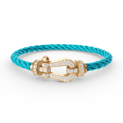 [⭐Aura ]FORCE LARGE HORSESHOE FULL DIAMOND BRACELET GOLD