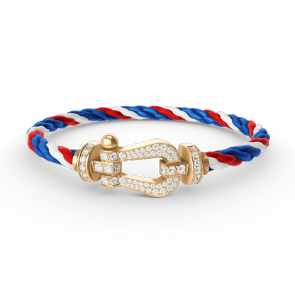 [⭐Aura ]FORCE LARGE HORSESHOE FULL DIAMOND BRACELET GOLD