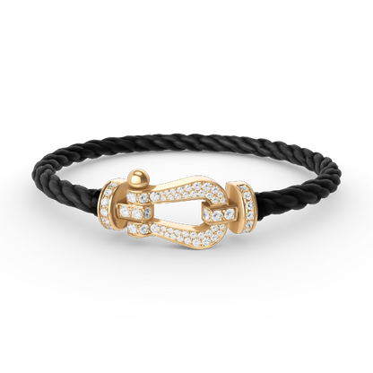 [⭐Aura ]FORCE LARGE HORSESHOE FULL DIAMOND BRACELET GOLD