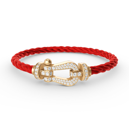 [⭐Aura ]FORCE LARGE HORSESHOE FULL DIAMOND BRACELET GOLD