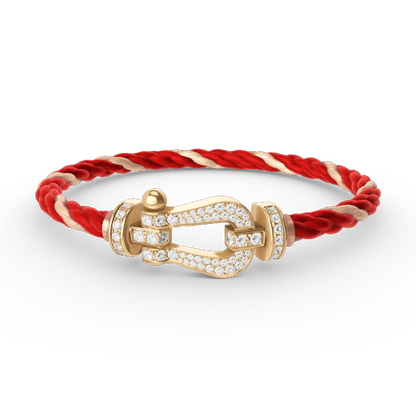 [⭐Aura ]FORCE LARGE HORSESHOE FULL DIAMOND BRACELET GOLD