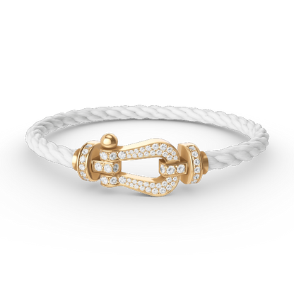 [⭐Aura ]FORCE LARGE HORSESHOE FULL DIAMOND BRACELET GOLD
