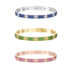 [Aura ] 2026 PAVE GEMSTONE LOVE BRACELET 6.1MM 10 DIAMONDS