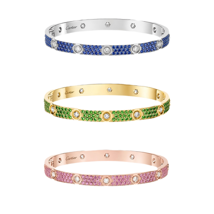 [⭐Aura ] 2026 PAVE GEMSTONE LOVE BRACELET 6.1MM 10 DIAMONDS