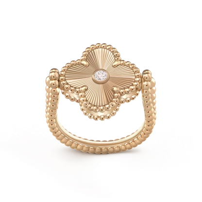 [⭐Aura ]CLOVER RIVERSIBLE ROSE GOLD RING