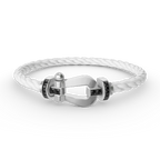 Aura FORCE LARGE HORSESHOE BLACK DIAMOND BRACELET SILVER