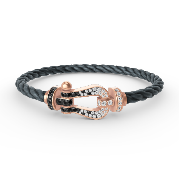 Aura FORCE GROSSES HUFEISEN SCHWARZ WEISS DIAMANT ARMBAND ROSEGOLD
