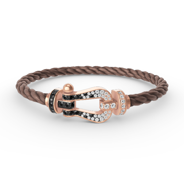 Aura FORCE GROSSES HUFEISEN SCHWARZ WEISS DIAMANT ARMBAND ROSEGOLD