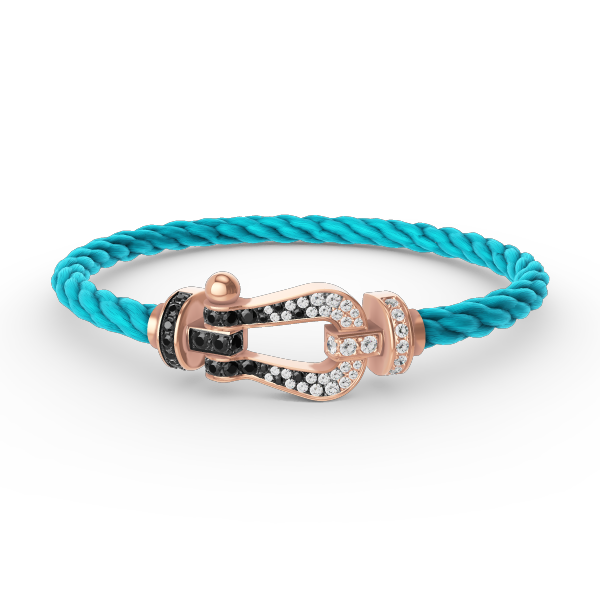 Aura FORCE GROSSES HUFEISEN SCHWARZ WEISS DIAMANT ARMBAND ROSEGOLD