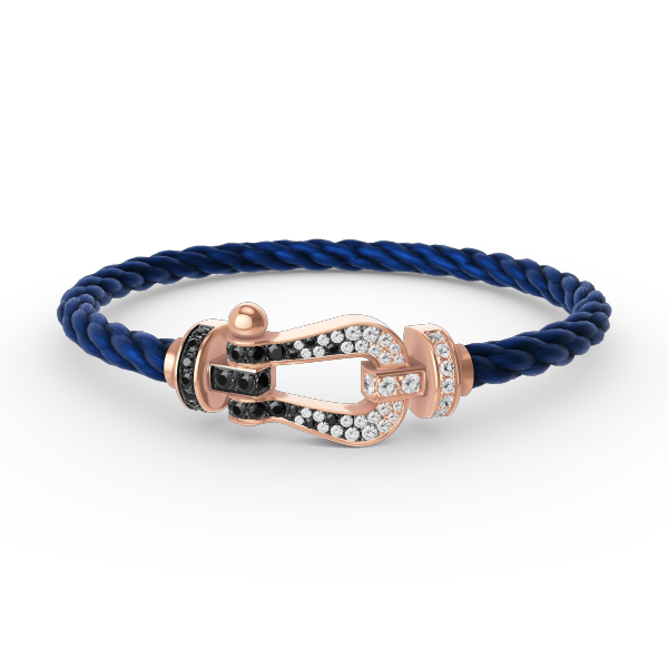 Aura FORCE GROSSES HUFEISEN SCHWARZ WEISS DIAMANT ARMBAND ROSEGOLD