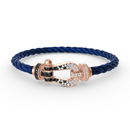Aura FORCE GROSSES HUFEISEN SCHWARZ WEISS DIAMANT ARMBAND ROSEGOLD