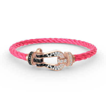 Aura FORCE GROSSES HUFEISEN SCHWARZ WEISS DIAMANT ARMBAND ROSEGOLD