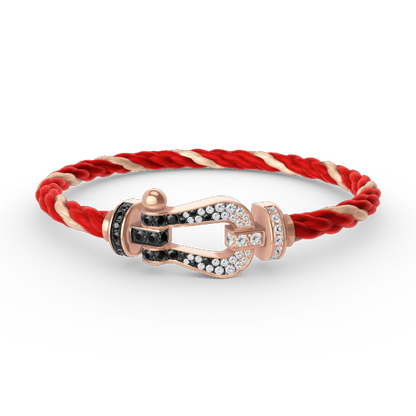 Aura FORCE GROSSES HUFEISEN SCHWARZ WEISS DIAMANT ARMBAND ROSEGOLD