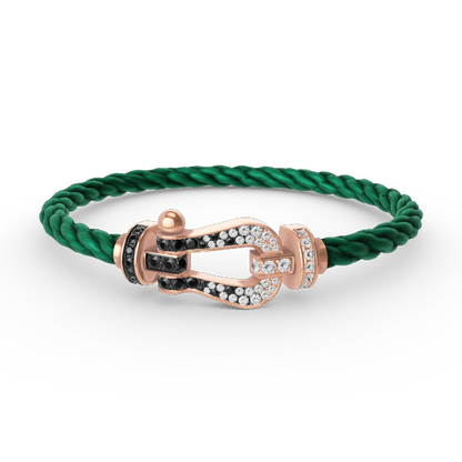 Aura FORCE GROSSES HUFEISEN SCHWARZ WEISS DIAMANT ARMBAND ROSEGOLD