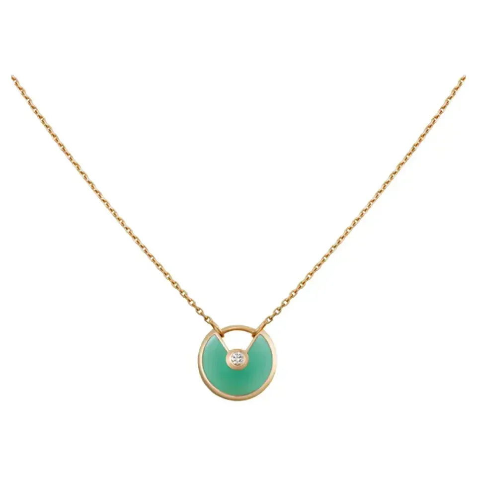 Aura AMULETTE GOLD MALACHITE NECKLACE