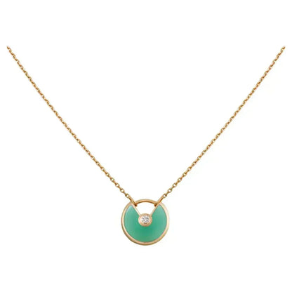 [⭐Aura ]AMULETTE GOLD MALACHITE NECKLACE