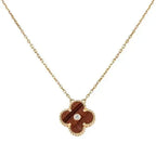 Aura CLOVER 15MM DIAMOND AND YELLOW TIGER'S EYE AGATE necklace