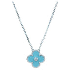 Aura CLOVER 15MM DIAMANT SILBERPORZELLAN HALSKETTE SILBER