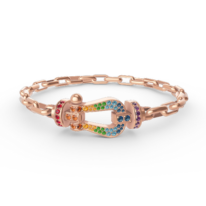 [⭐Aura ]FORCE LARGE HORSESHOE CLASP  METAL BRACELET