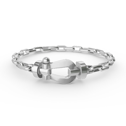 [⭐Aura ]FORCE LARGE HORSESHOE CLASP  METAL BRACELET