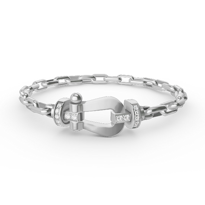 [⭐Aura ]FORCE LARGE HORSESHOE CLASP  METAL BRACELET
