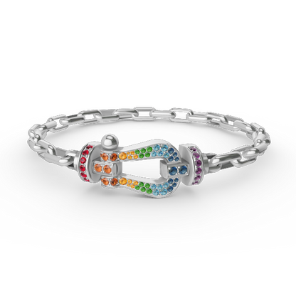 [⭐Aura ]FORCE LARGE HORSESHOE CLASP  METAL BRACELET