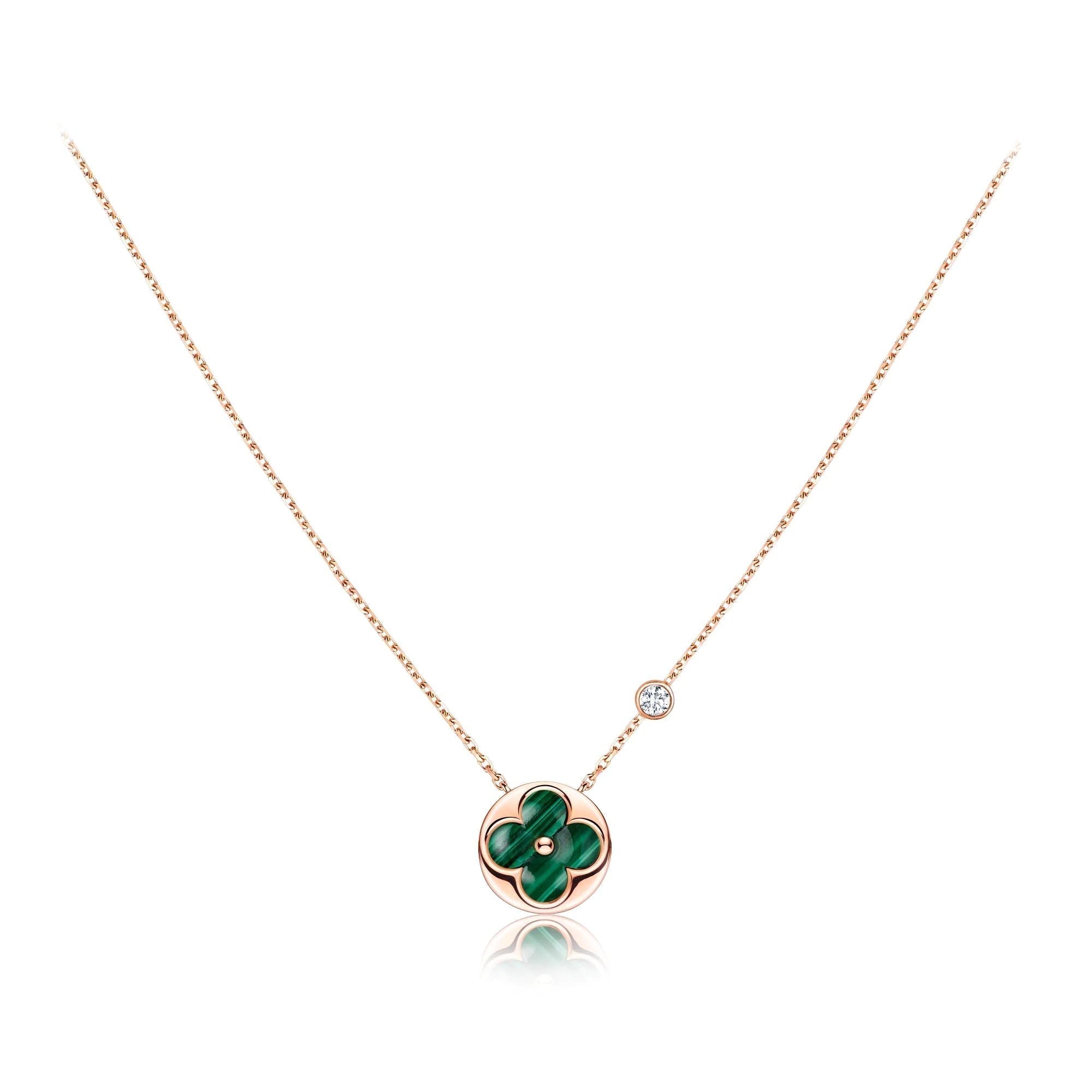 Aura SUN PEDANT PINK GOLD 1 DIAMOND NECKLACE