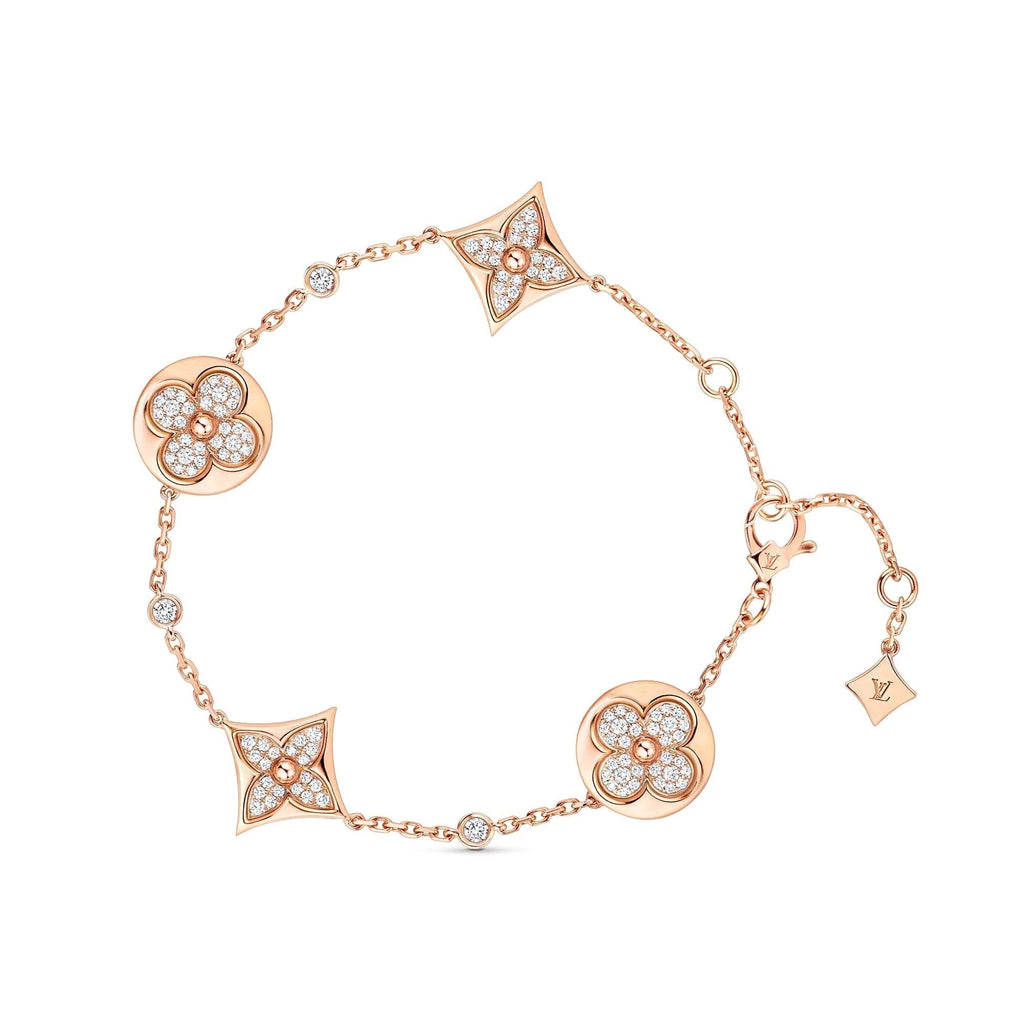 Aura STAR AND SUN 4 MOTIFS GOLD DIAMONDS BRACELET