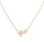 Aura STAR BLOSSOM NECKLACE PINK GOLD DIAMONDS
