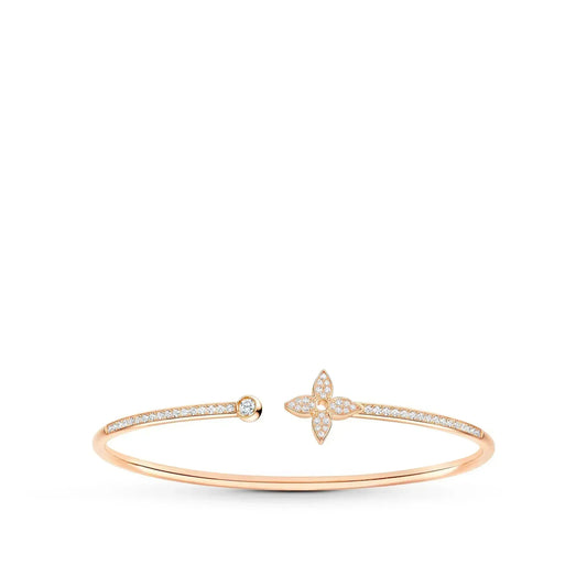 [⭐Aura ]IDYLLE PINK GOLD OPEN BRACELET DIAMOND PAVED