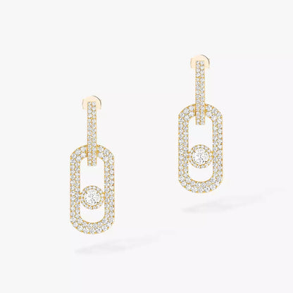 [⭐Aura ]So Move XL Pave_-Set Diamond Pendant Earrings
