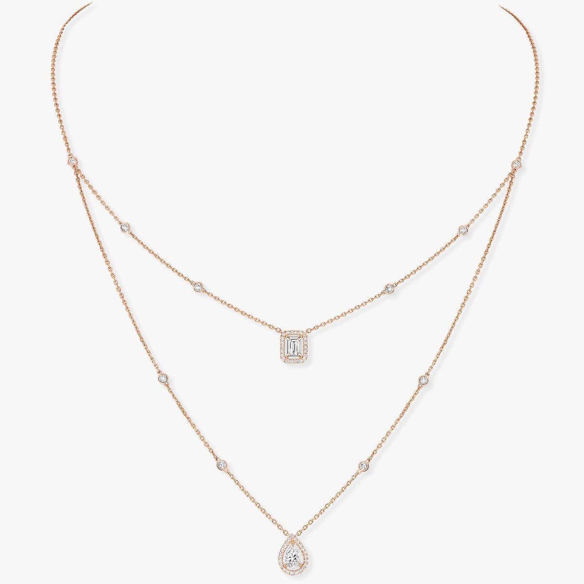 [⭐Aura ]MY TWIN 2 ROW DIAMOND NECKLACE