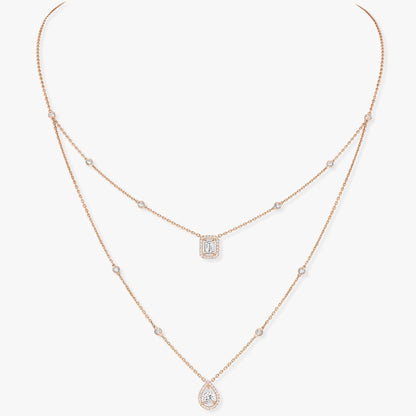 [⭐Aura ]MY TWIN 2 ROW DIAMOND NECKLACE