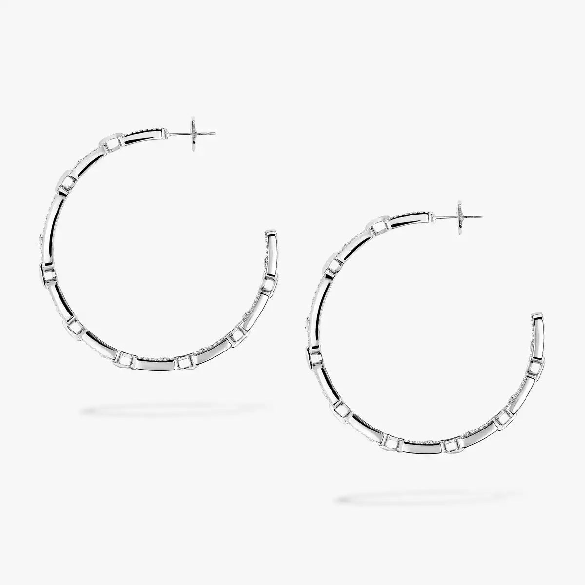 [[Aura ]Move Link Diamond Hoop Earrings