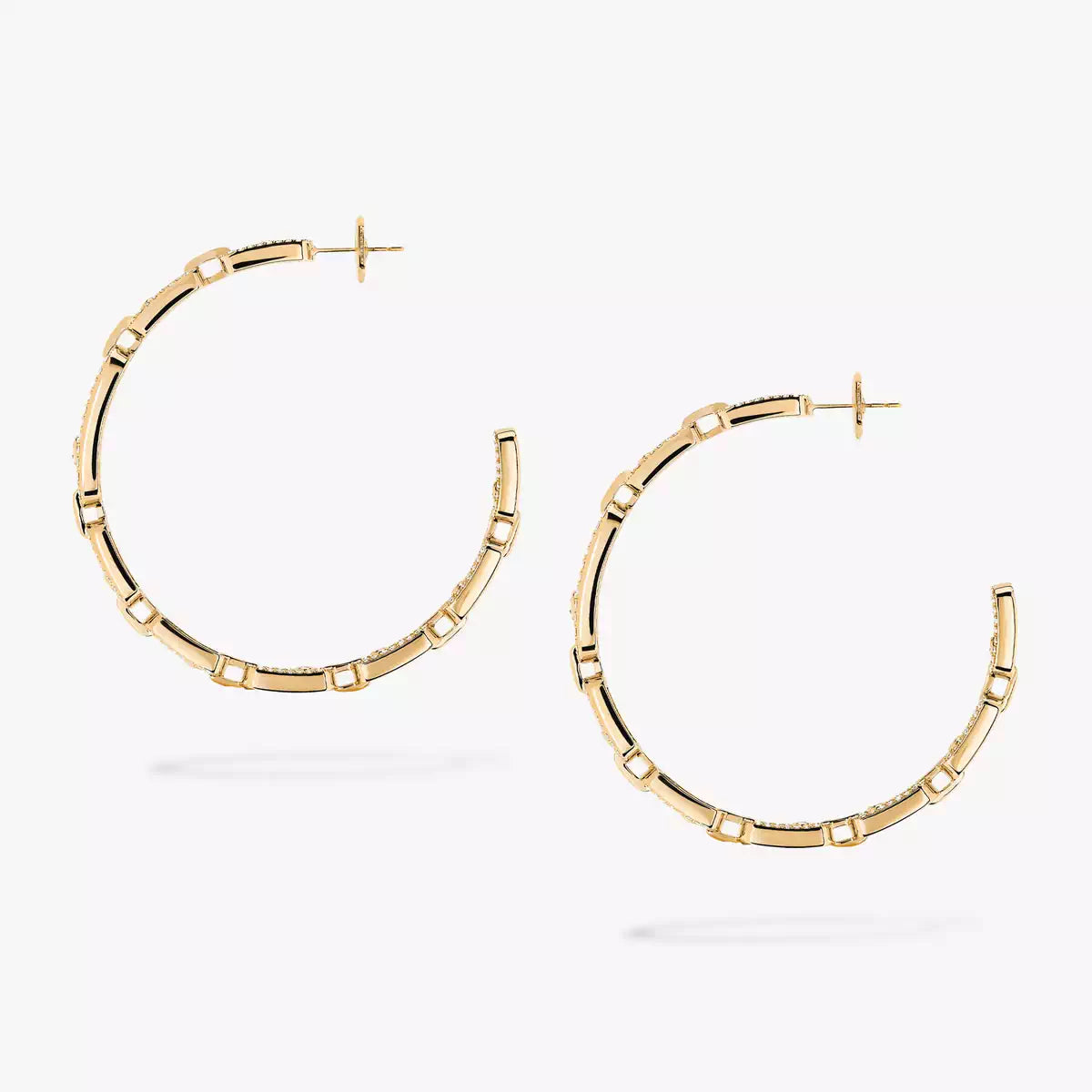 [[Aura ]Move Link Diamond Hoop Earrings