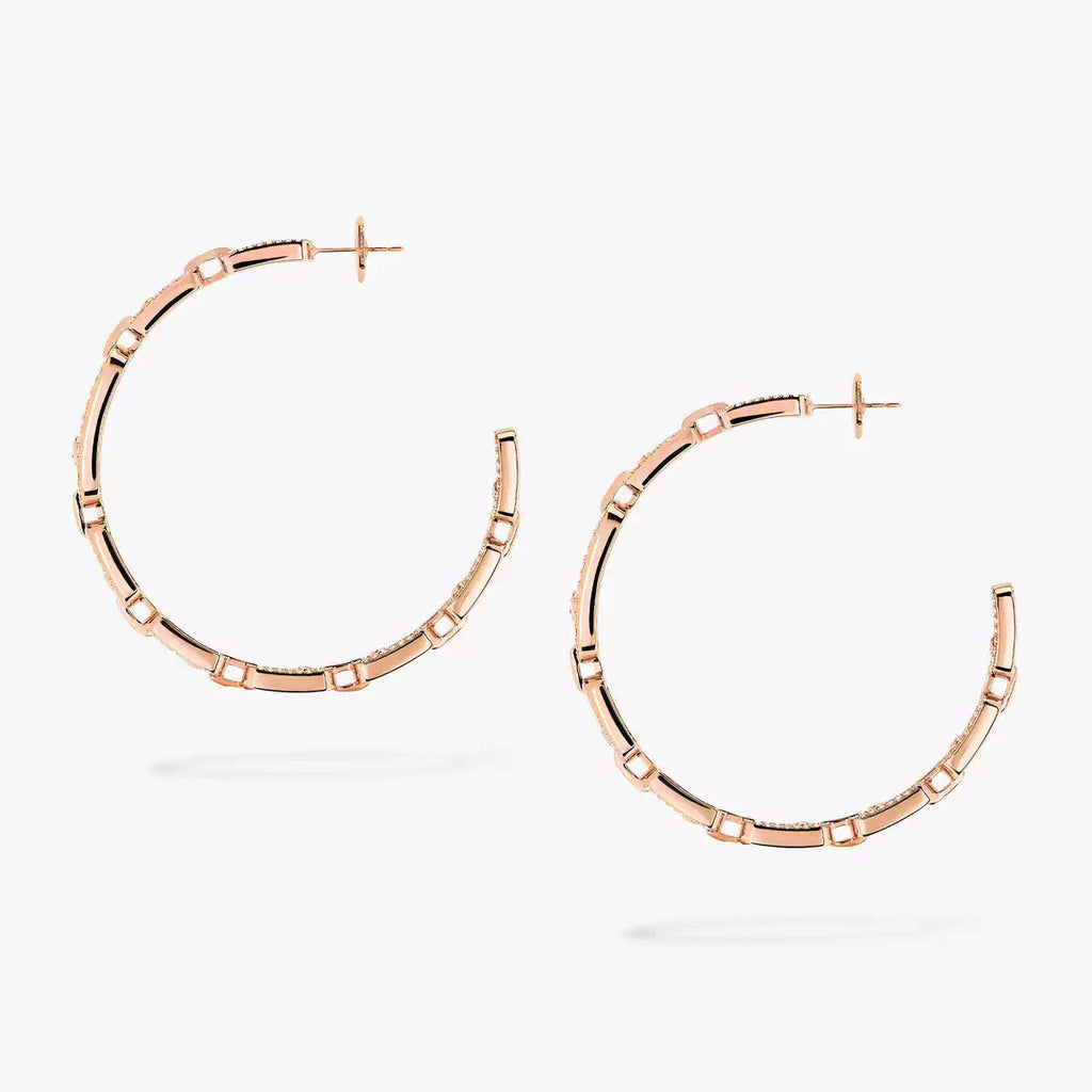 [[Aura ]Move Link Diamond Hoop Earrings