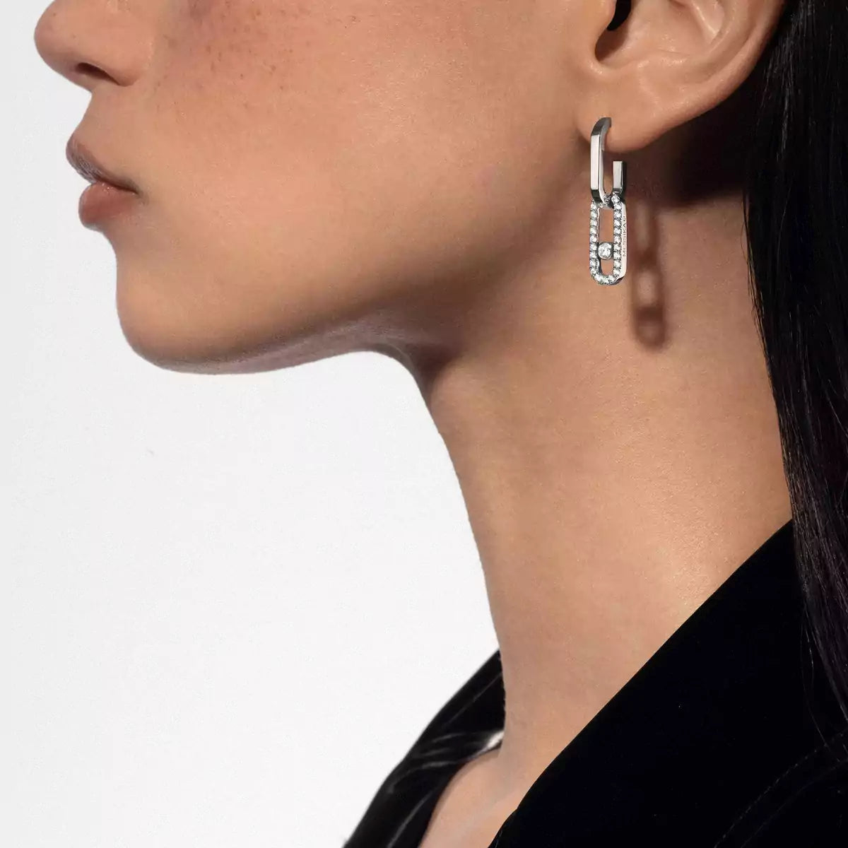 [Aura ]Move Link Diamond Earrings