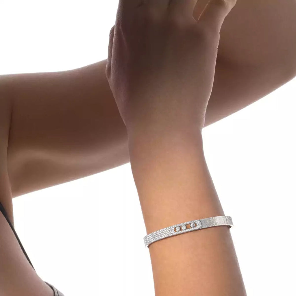 [Aura ]Move Noa Ciselé half pavé bangle