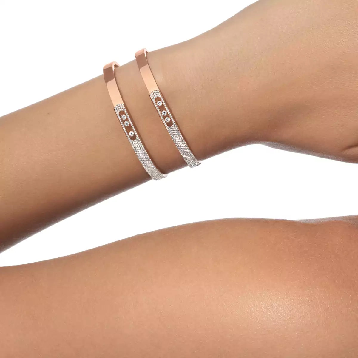 [⭐Aura ]Move Noa Rose Gold Pavé Diamond Bangle Bracelet
