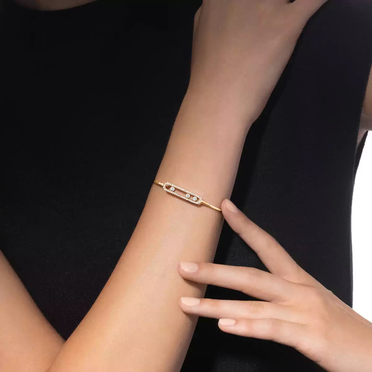 [Aura ]Move Pavé Diamond Bangle Bracelet M