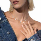 [Aura ] My Twin Diamond Necklace in Silver