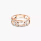 [Aura ]  Move Gold Diamond Pave_ Ring
